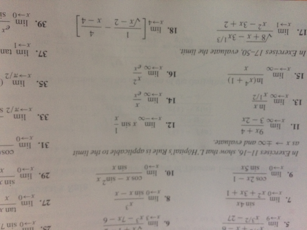 Solved In Exercises 11-16, show that L 'Hopital's Rule is | Chegg.com