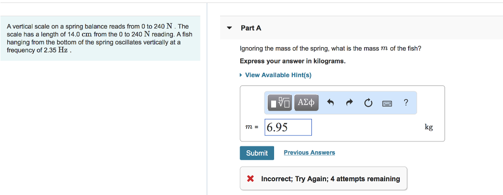 Solved A vertical scale on a spring balance reads from 0 to | Chegg.com