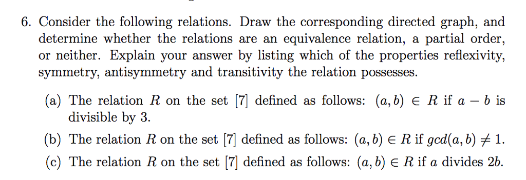 Solved Consider The Following Relations. Draw The | Chegg.com