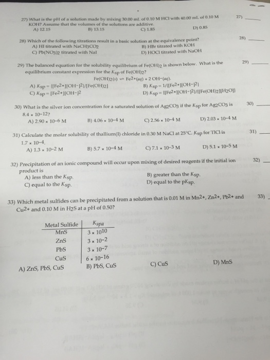 Solved What is the PH of a solution made by mixing 30.00 mL | Chegg.com