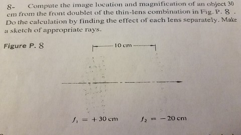 Solved 8- Compute the image location and magnification of an | Chegg.com