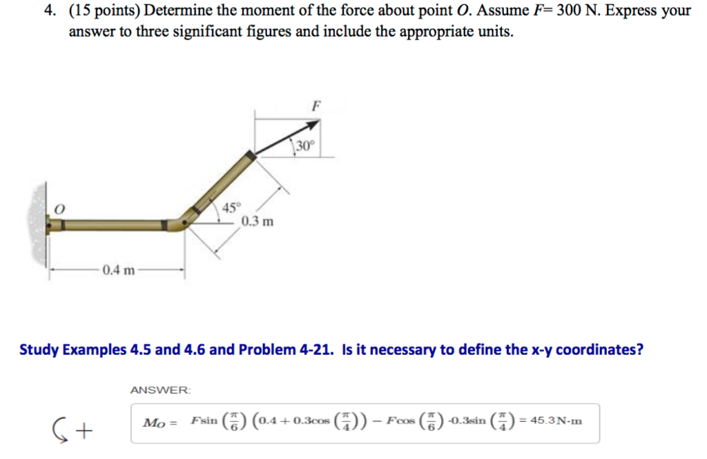 Solved Determine The Moment Of The Force F About Point O | Cheggcom