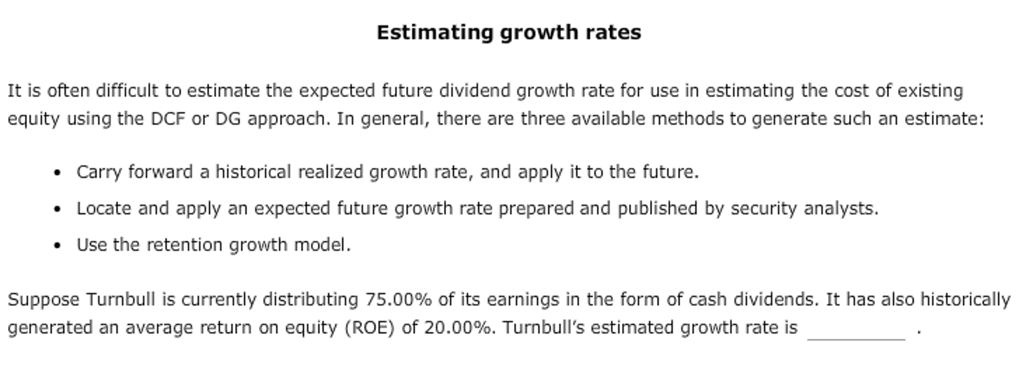 Solved The cost of raising capital through retained earnings