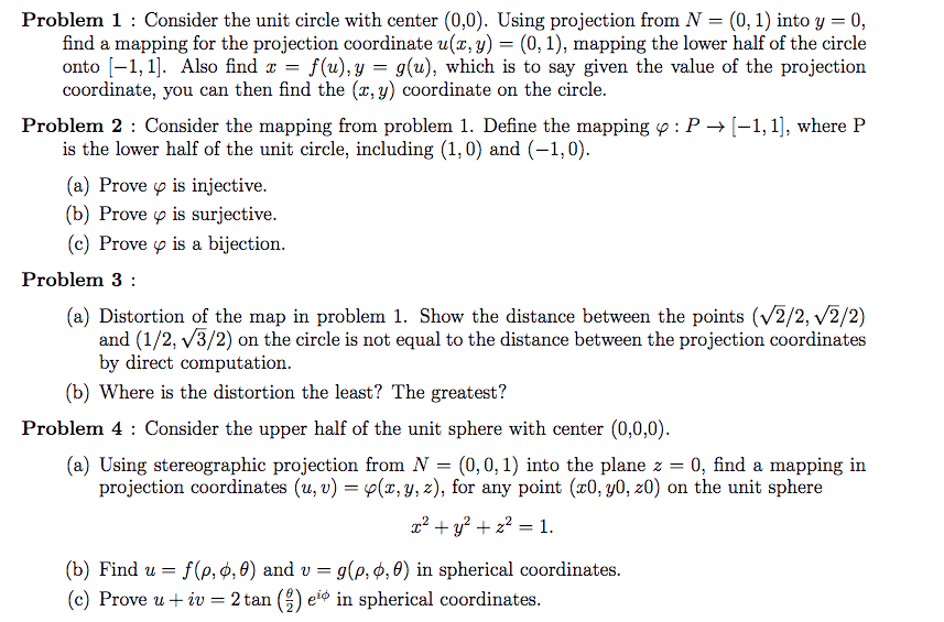 Solved Problem 1 : Consider the unit circle with center | Chegg.com