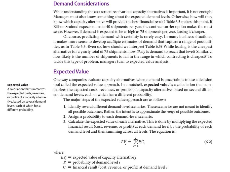 Solved METHODS OF EVALUATING CAPACITY ALTERNATIVES An | Chegg.com