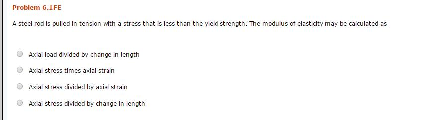 Solved A steel rod is pulled in tension with a stress that | Chegg.com