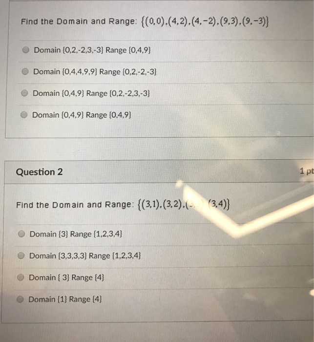 Solved Find The Domain And Range | Chegg.com