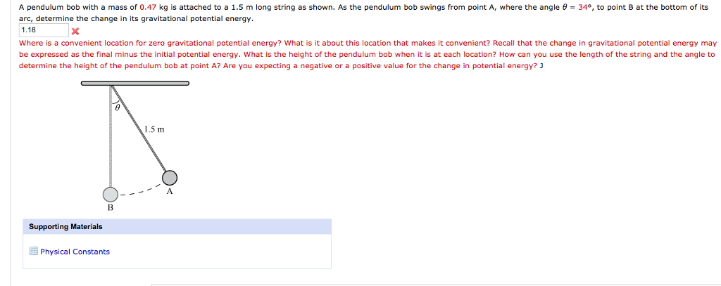 Solved A Pendulum Bob With A Mass Of 0.47 Kg Is Attached To | Chegg.com