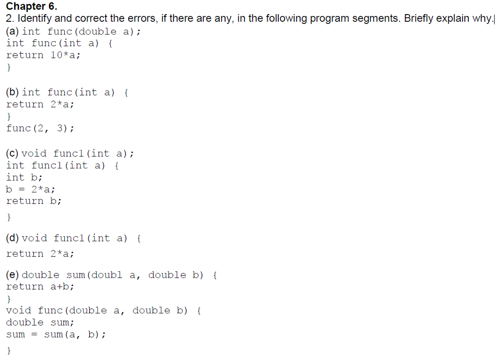 Solved Identify And Correct The Errors, If There Are Any, In | Chegg.com