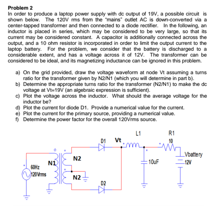 Solved In order to produce a laptop power supply with dc | Chegg.com