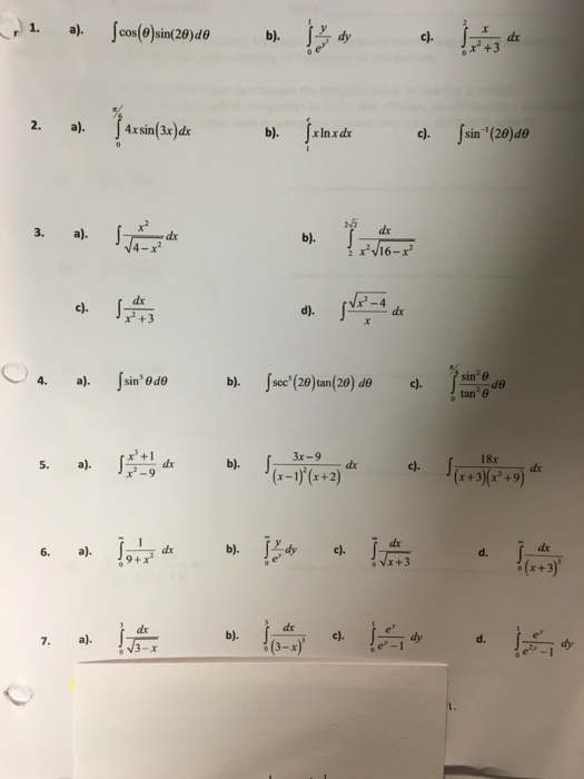 Solved integral cos (theta) sin (2 theta) d theta b) | Chegg.com