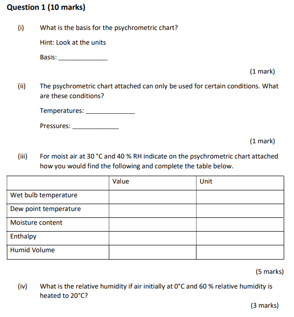 Solved Question 1 (10 marks) (i) What is the basis for the | Chegg.com