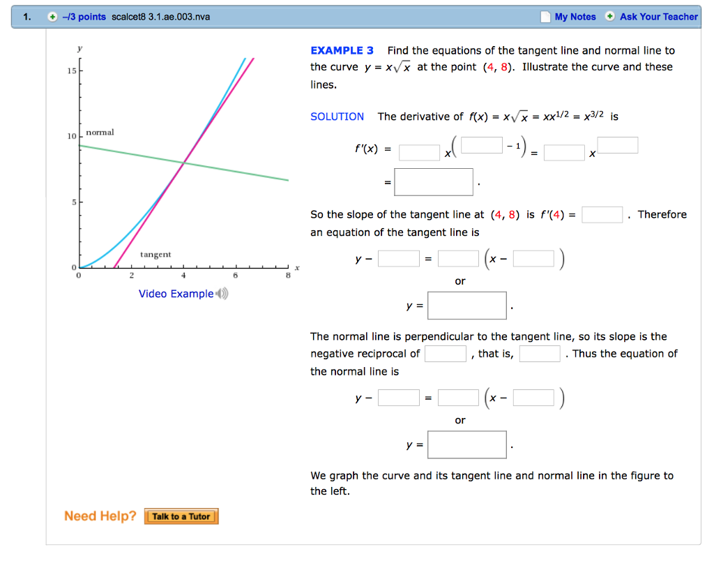 Solved Find the equations of the tangent line and normal