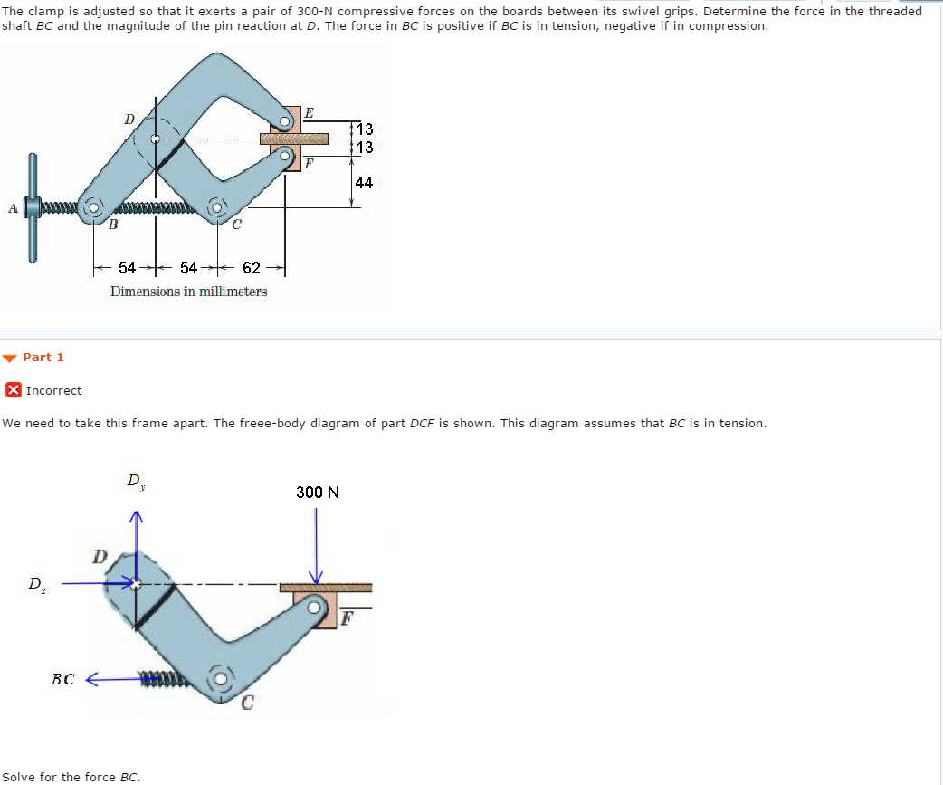 Solved The clamp is adjusted so that it exerts a pair of