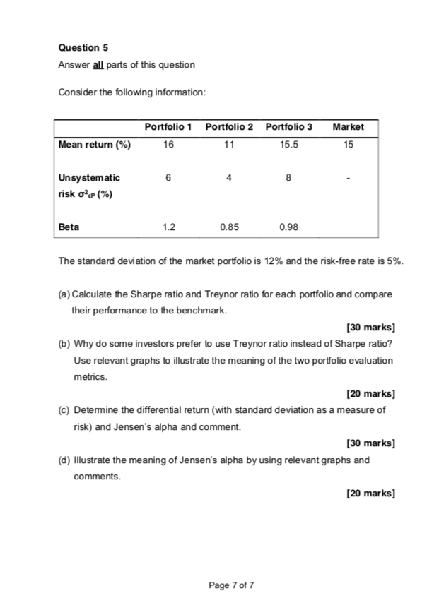 Solved Question 5 Answer all parts of this question Consider
