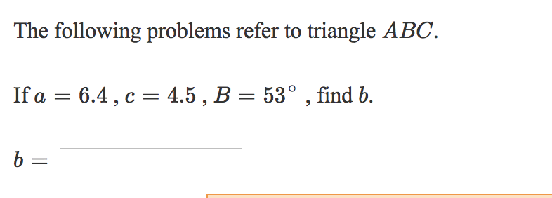 Solved The Following Problems Refer To Triangle ABC. If A = | Chegg.com