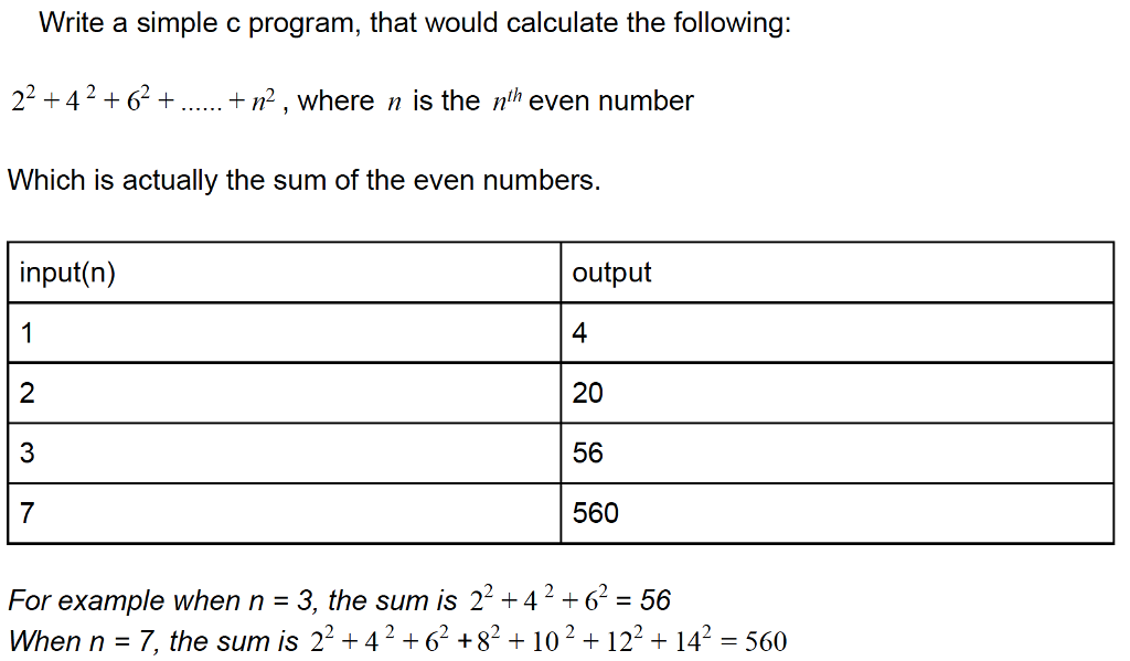 Solved Write a simple c program, that would calculate the | Chegg.com