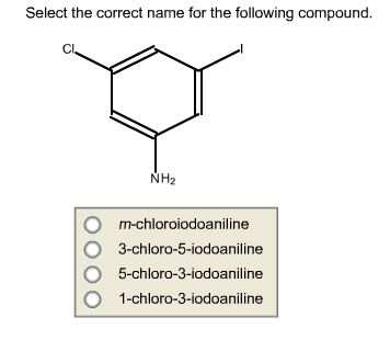 Solved Select The Correct Name For The Following Compound Chegg Com