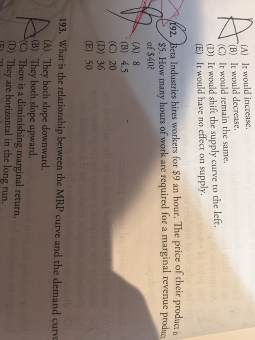 Solved (A) It would increase. (B) It would decrease. (C) It | Chegg.com