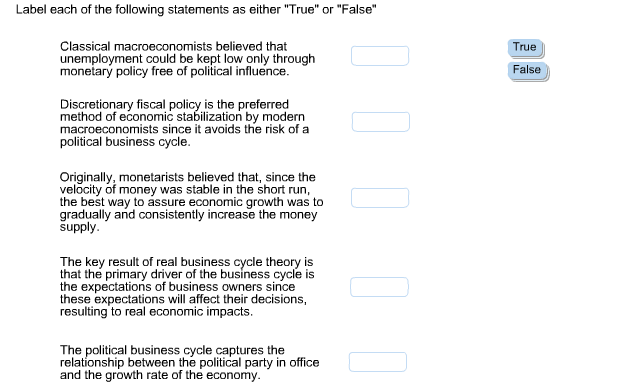 Solved Label each of the following statements as either | Chegg.com