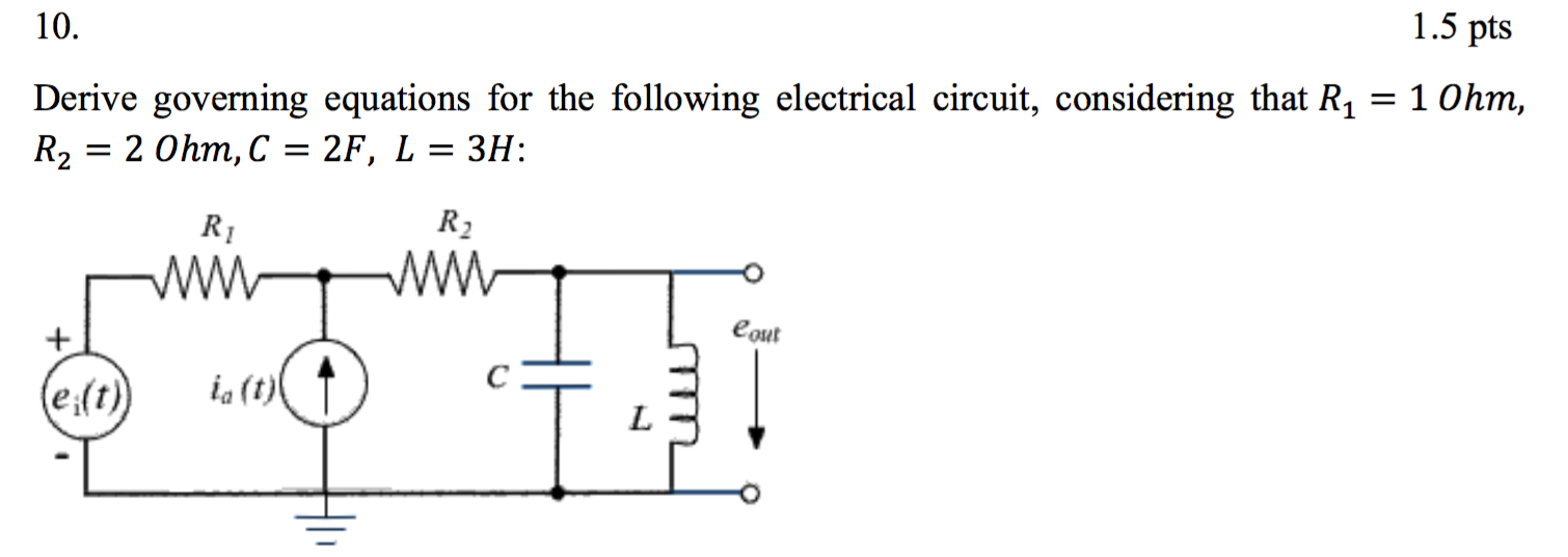 Solved Derive Governing Equations For The Following 5239