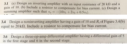 Solved (a) Design an inverting amplifier with an input | Chegg.com