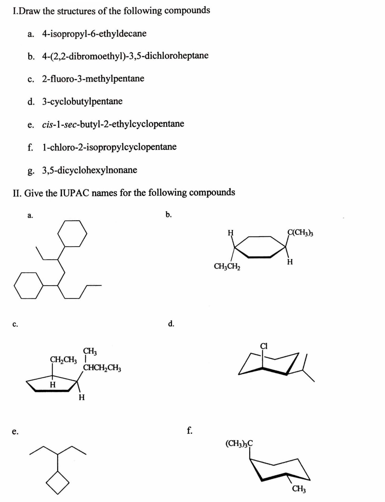 Solved Draw the structures of the following compounds & give