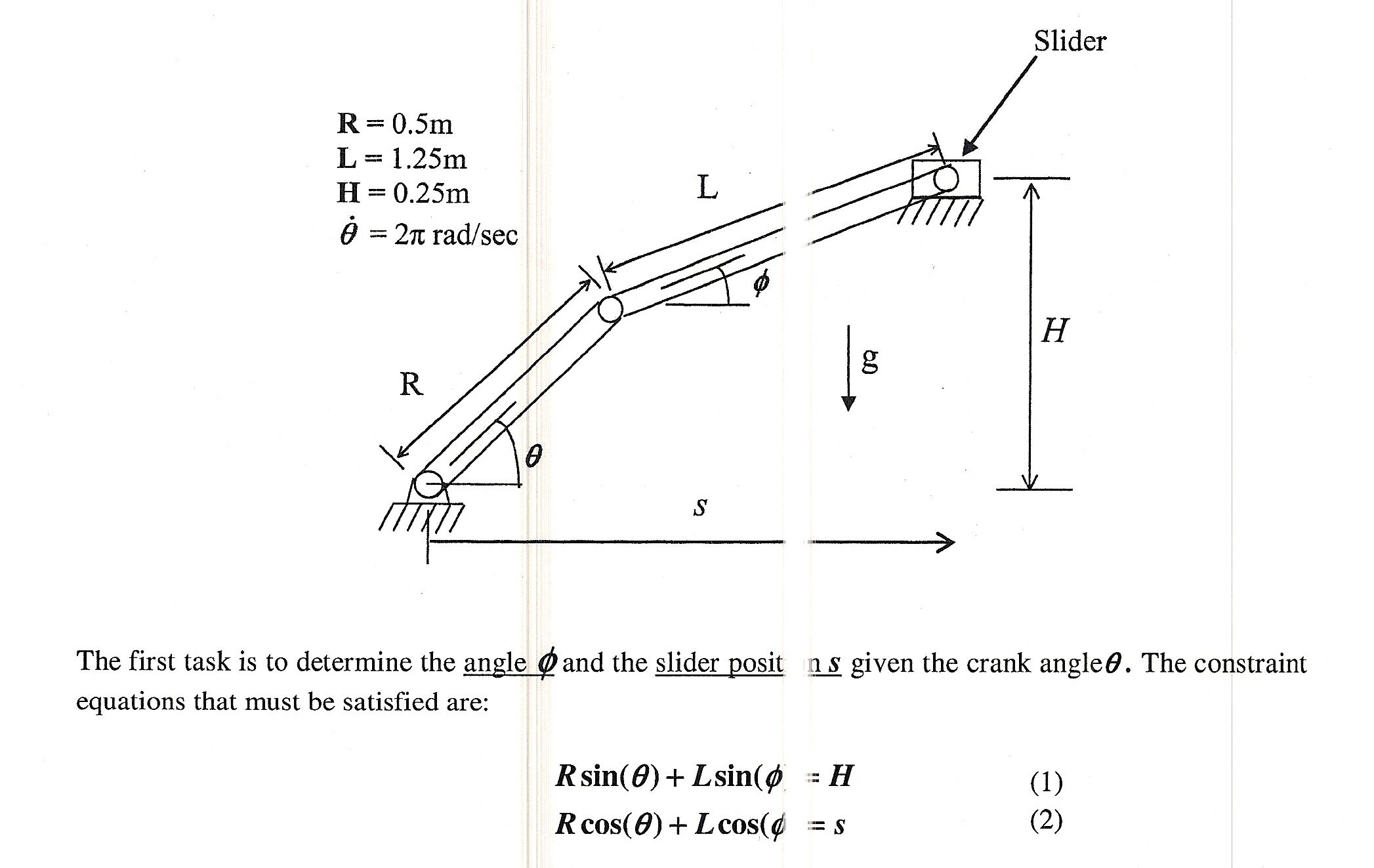 The crank will turn counterclockwise with a constant