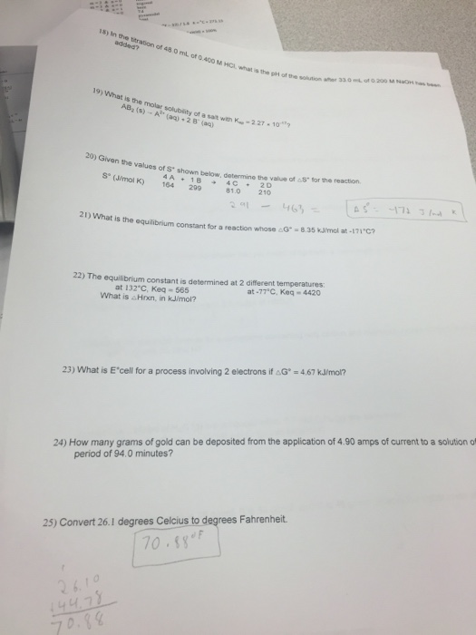 Solved Given the values of S+ shown below, determine the | Chegg.com