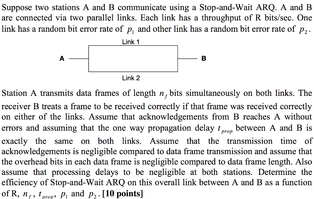 Suppose Two Stations A And B Communicate Using A | Chegg.com