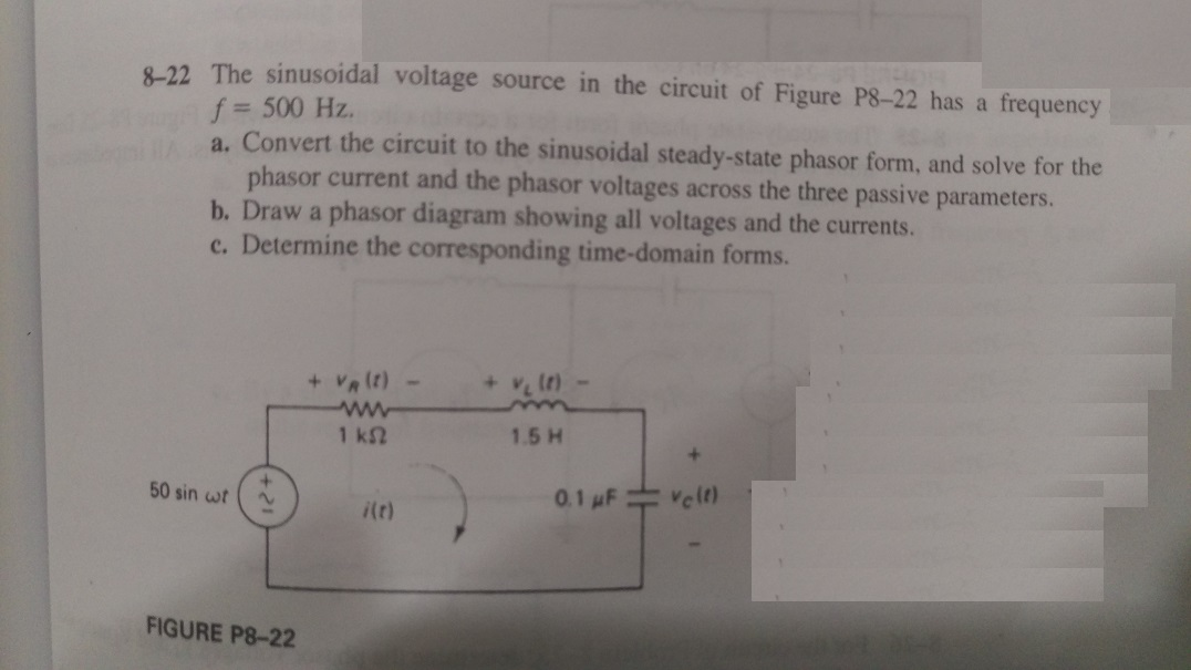 Solved The sinusoidal voltage source in the circuit of | Chegg.com
