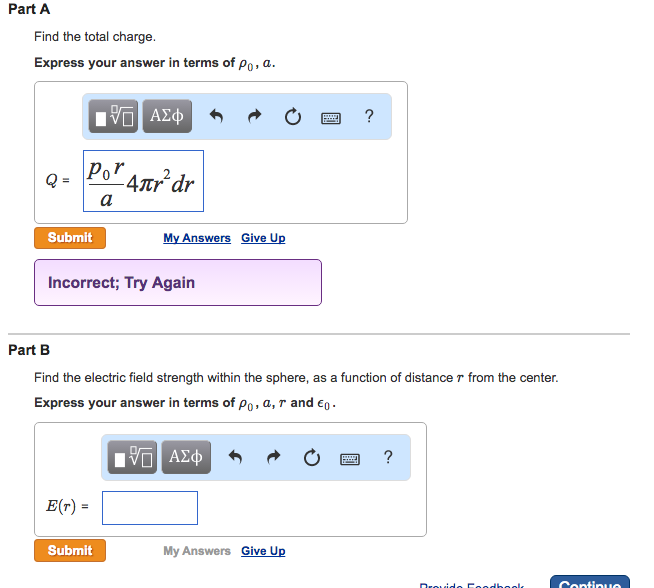 solved-the-volume-charge-density-inside-a-solid-sphere-of-chegg