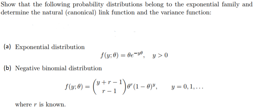 Solved Show That The Following Probability Distributions | Chegg.com