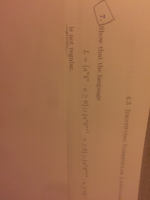 Solved Show that the language L = {a^n b^n n