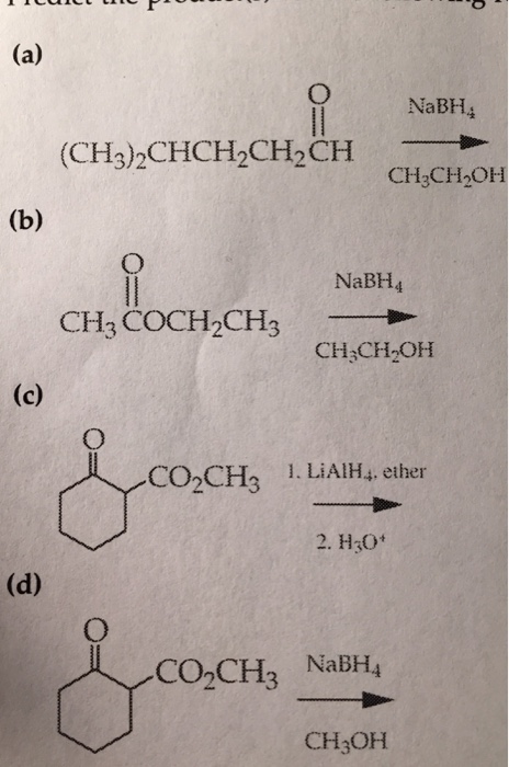 Solved Predict the product for each of the reactions shown | Chegg.com