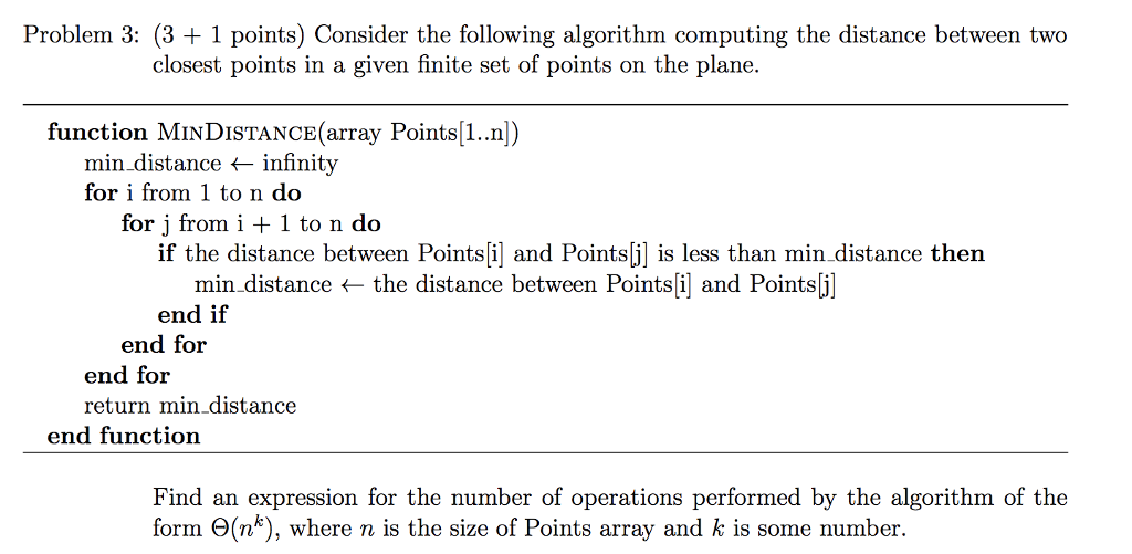 Solved Problem 3: (3 + 1 points) Consider the following | Chegg.com
