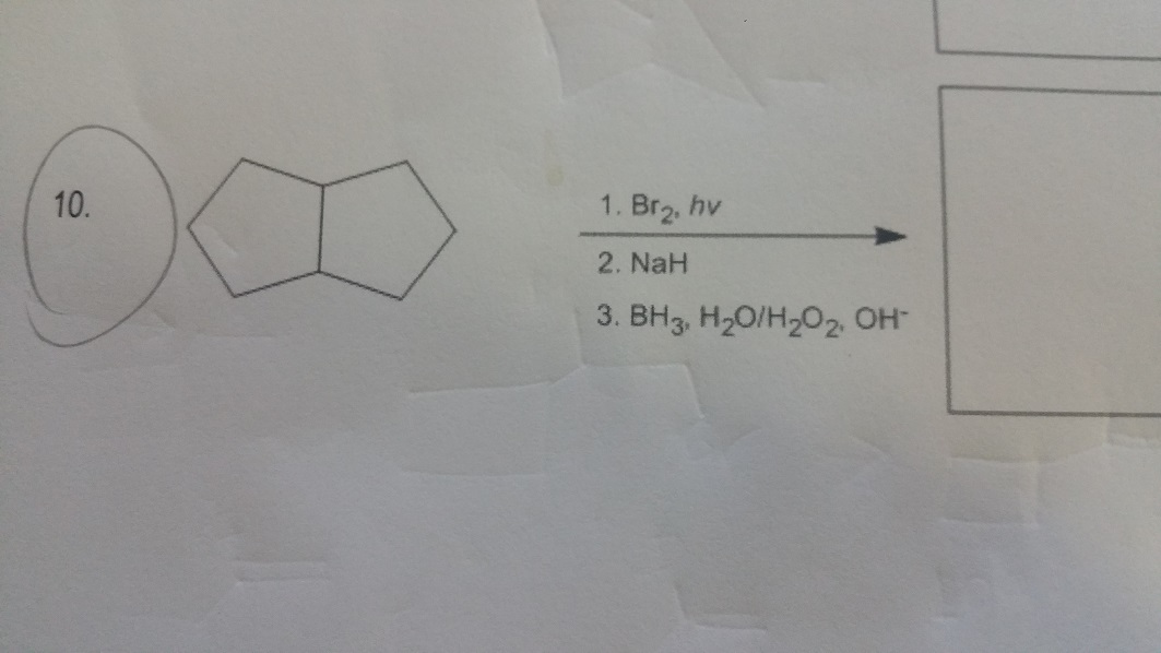 Solved 1.Br2, hv 2. NaH 3. BH3, H2O/H2O2, OH- | Chegg.com