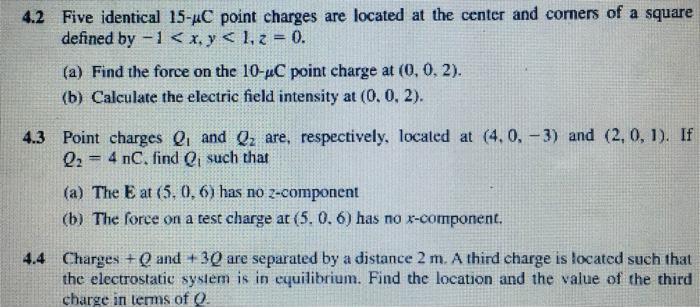 Solved Five identical 15- mu C point charges are located at | Chegg.com