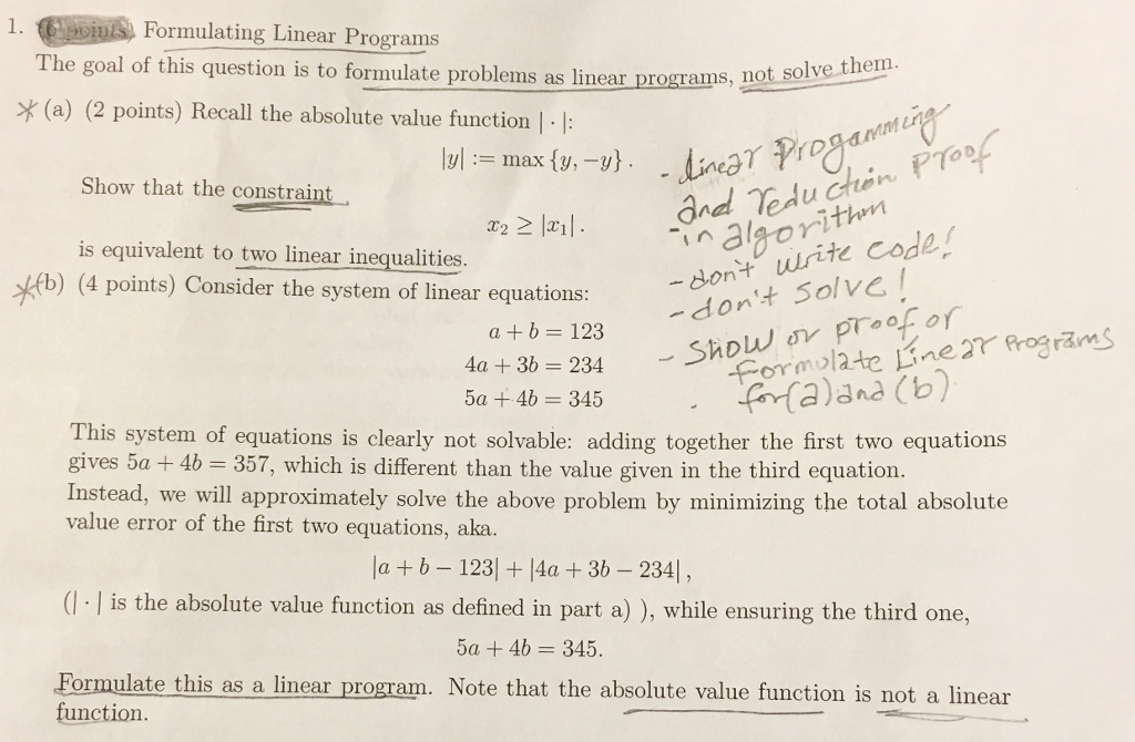 . E in Formulating Linear Programs The is to not | Chegg.com