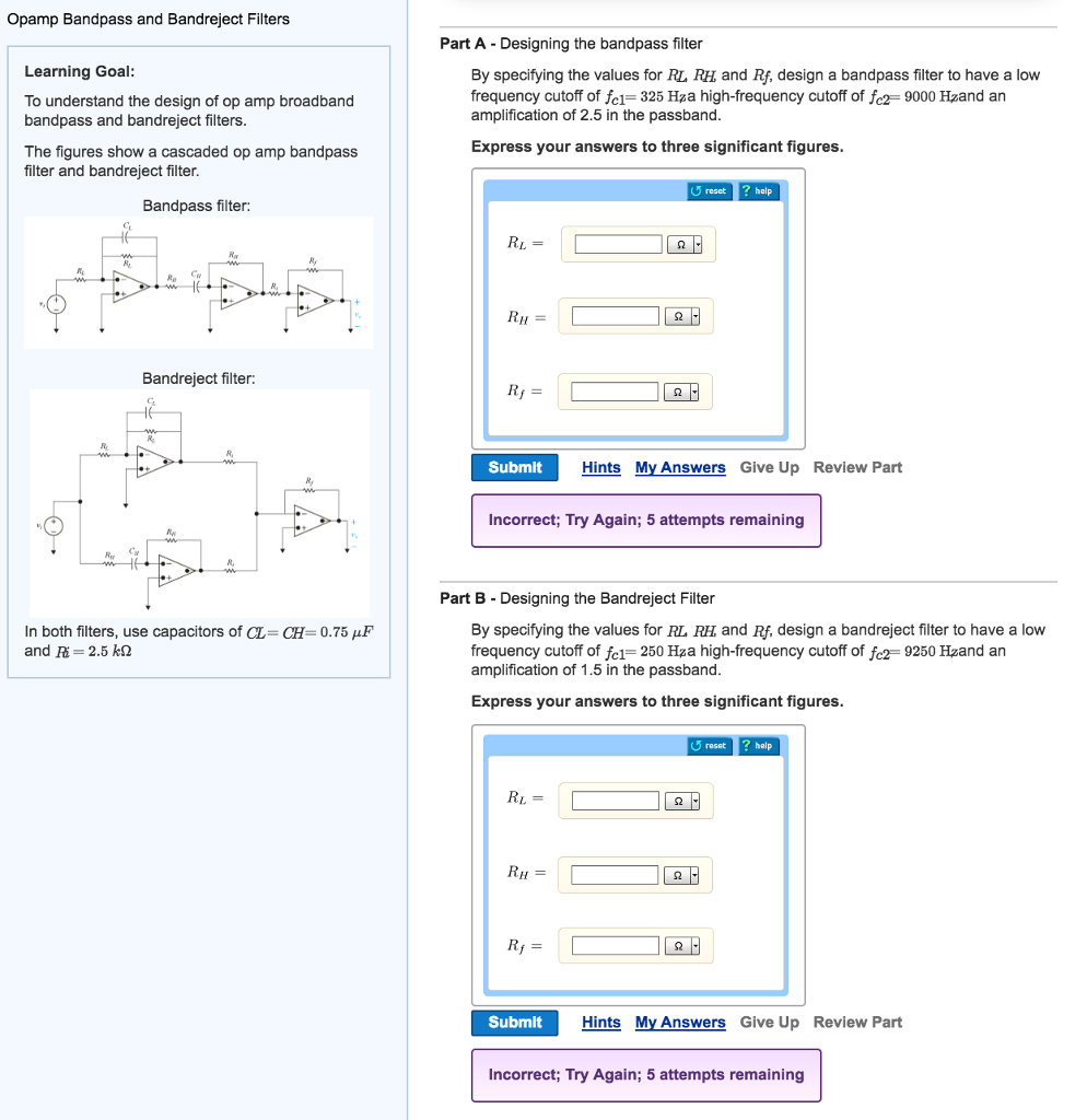 Solved The figures show a cascaded op amp bandpass filter | Chegg.com