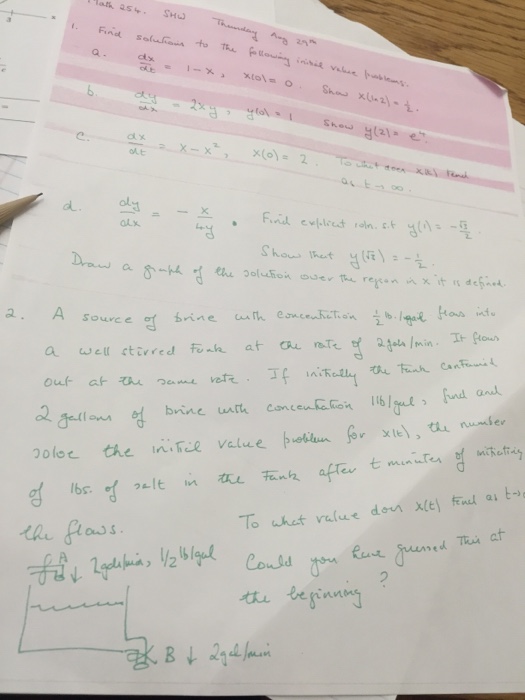 Solved Differential Equations Questions