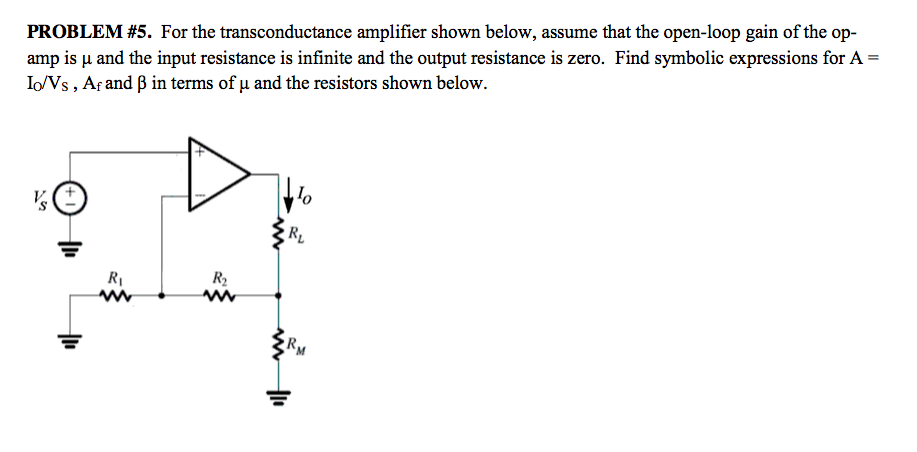 Transconductance Amplifier Op Amps