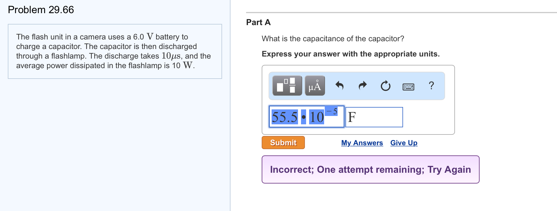 Solved The flash unit in a camera uses a 6.0 V battery to