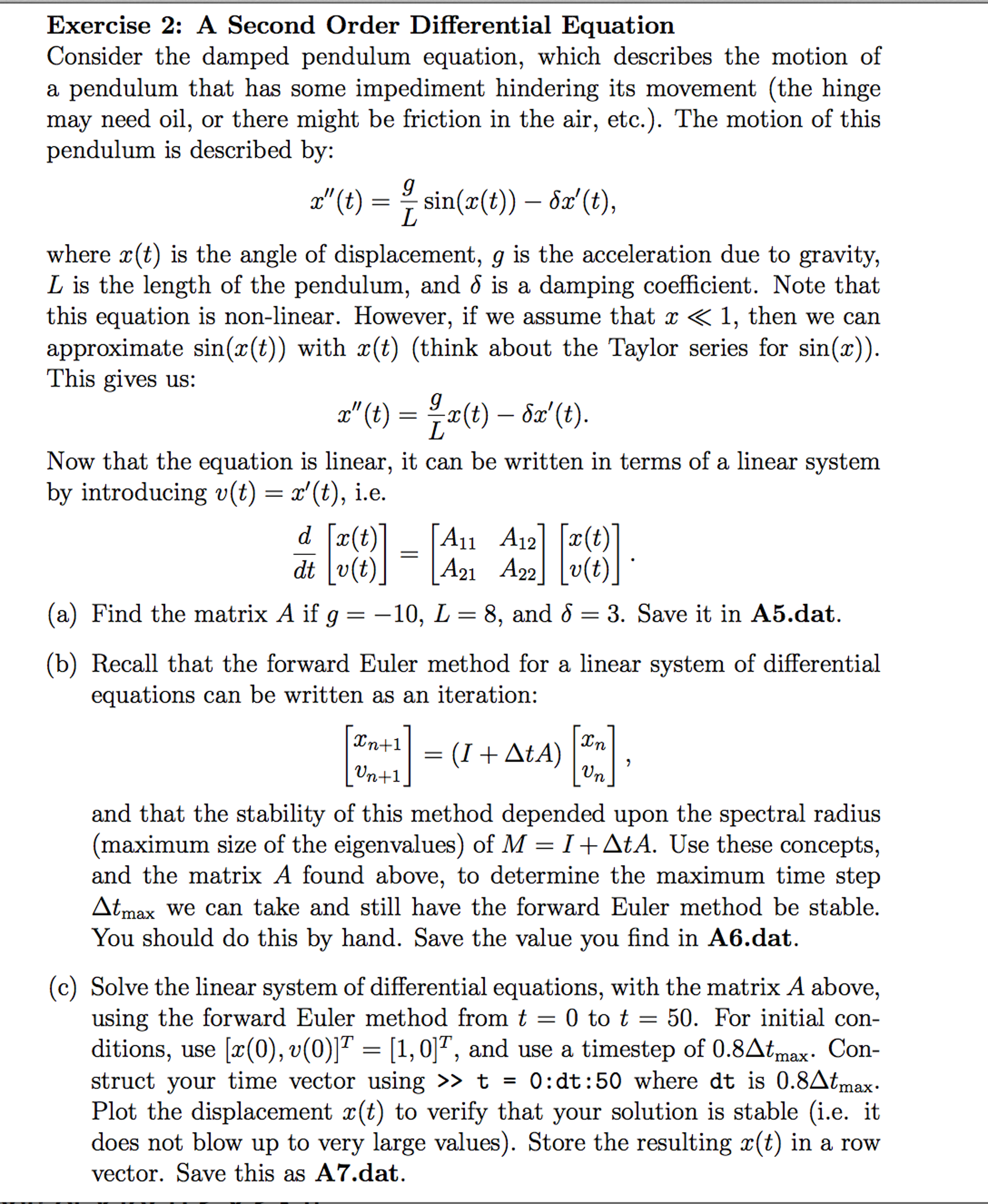Solved Consider the damped pendulum equation, which