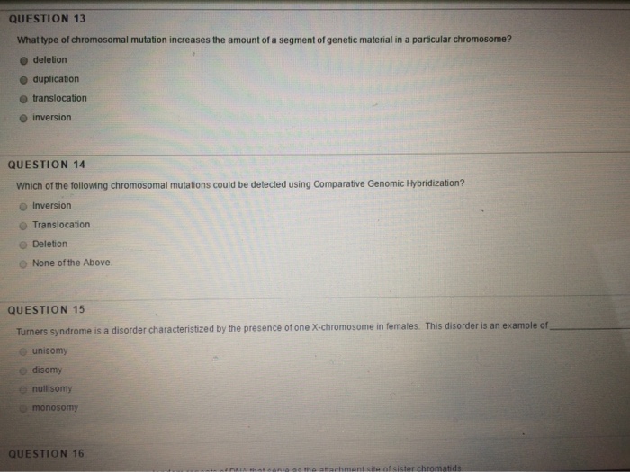 Solved What type of chromosomal mutation increases the | Chegg.com
