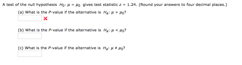 Solved A Test Of The Null Hypothesis Ho: ? = ?? Gives Test | Chegg.com