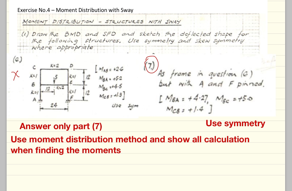 Solved Exercise No.4 Moment Distribution with Sway MOMENT