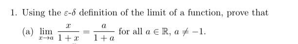 Solved 1. Using the epsilon-delta definition of the limit of | Chegg.com