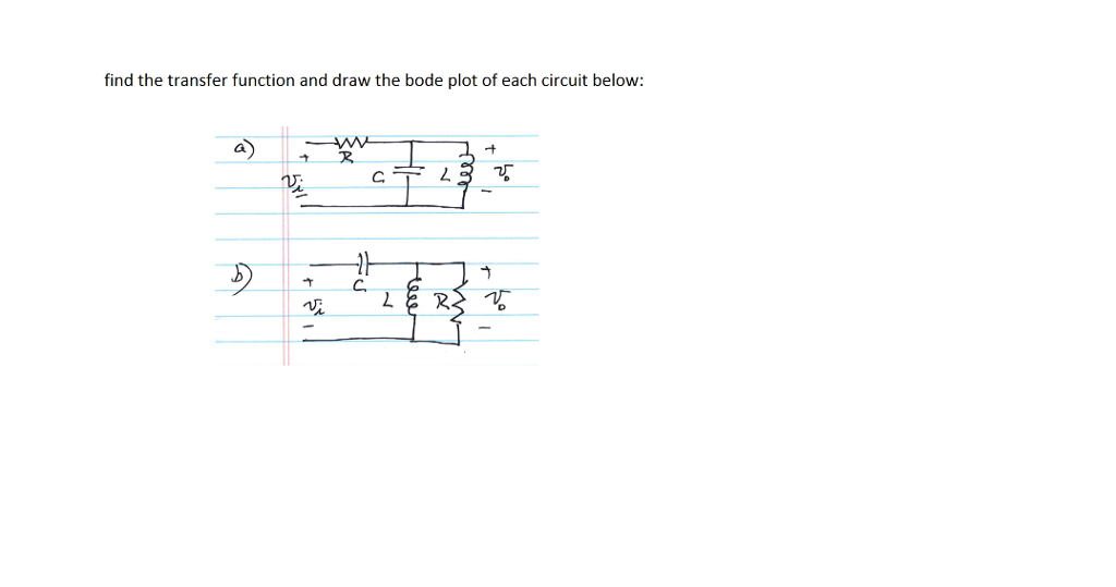 Solved Find the transfer function and draw the bode plot of | Chegg.com