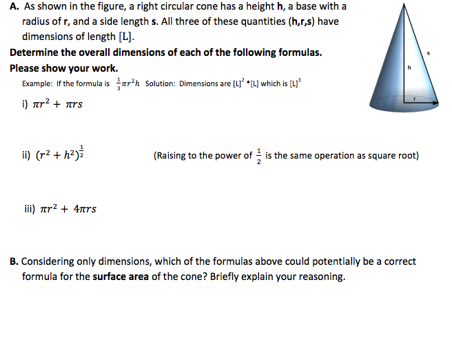 Solved As shown in the figure a right circular cone has a Chegg